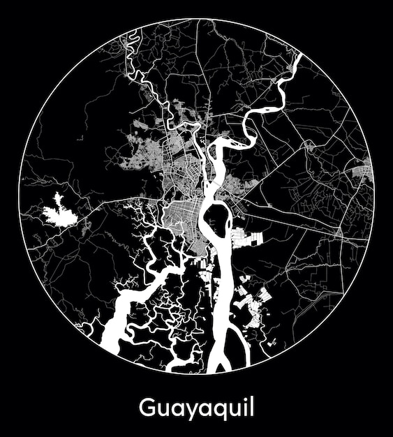 Mapa de la ciudad américa del sur ecuador guayaquil ilustración vectorial