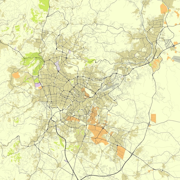 Mapa de la ciudad de amman, jordania