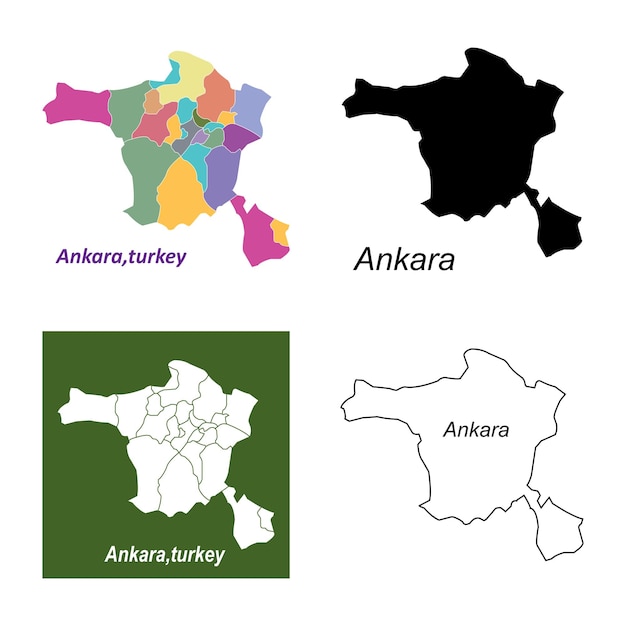 Mapa de la ciudad de Ankara diseño de Turquía