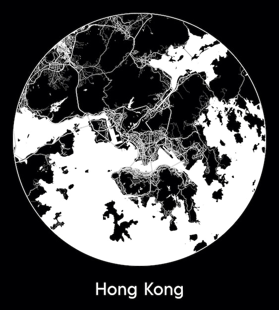 Mapa de la ciudad Asia China Hong Kong ilustración vectorial