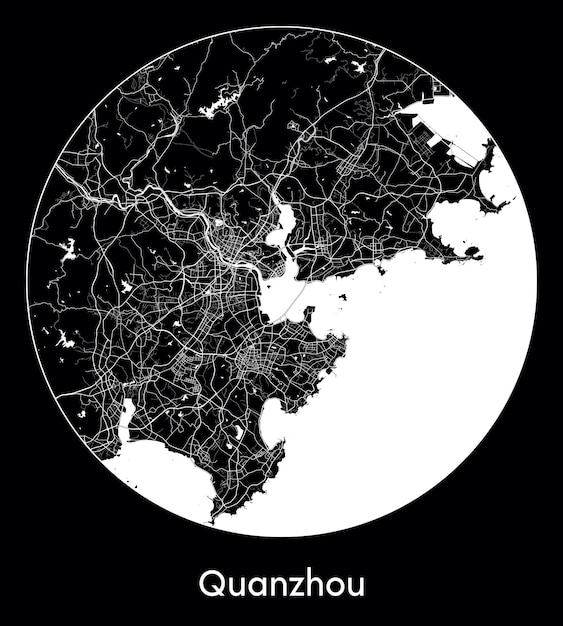 Mapa de la ciudad Asia China Quanzhou ilustración vectorial