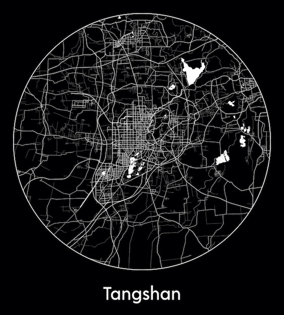 Mapa de la ciudad Asia China Tangshan ilustración vectorial