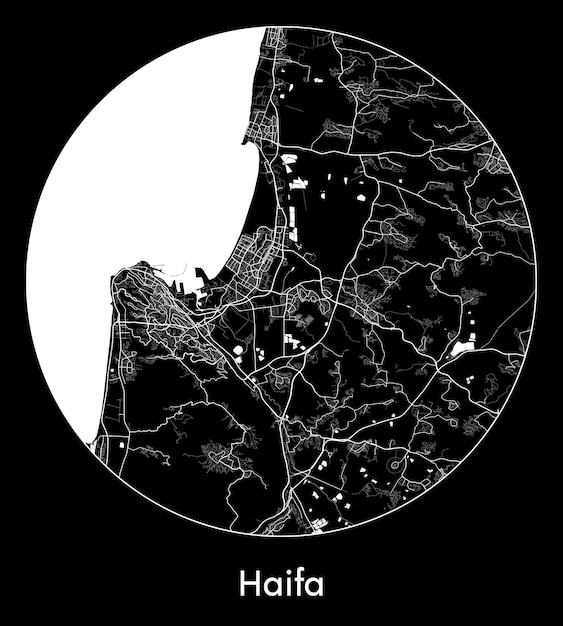 Vector mapa de la ciudad asia israel haifa ilustración vectorial