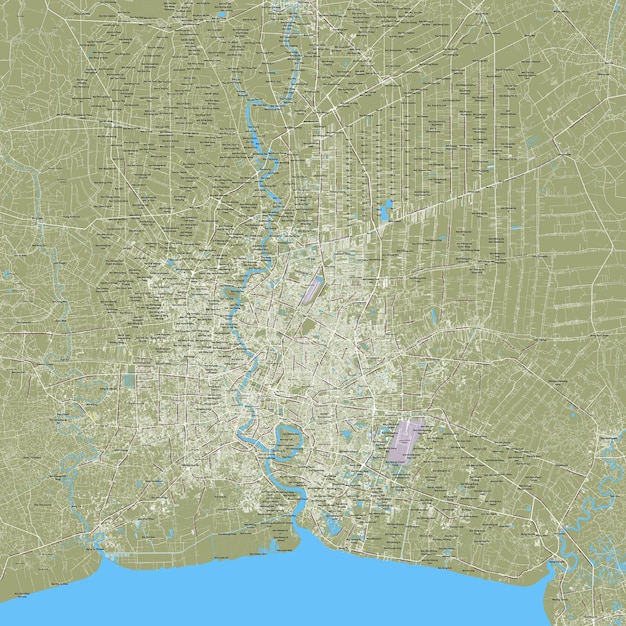 Mapa de la ciudad de bangkok, tailandia