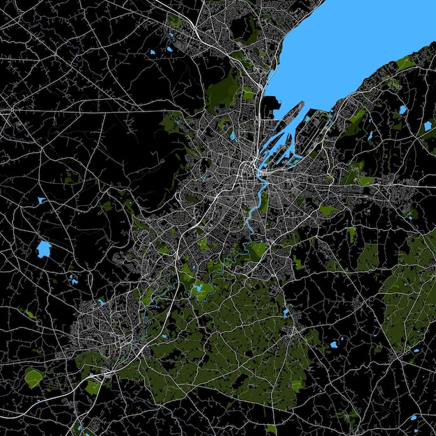 Mapa de la ciudad de belfast, irlanda del norte