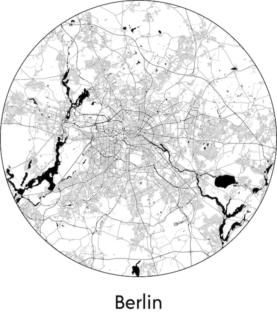 Mapa de la ciudad Europa Alemania Berlín ilustración vectorial