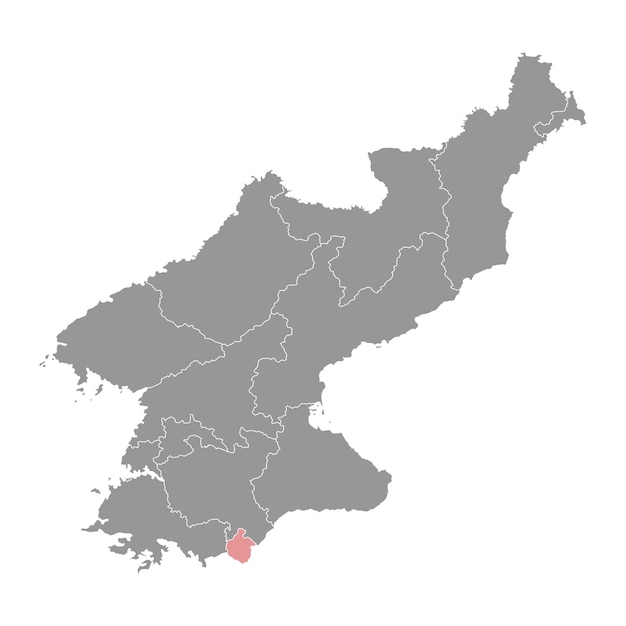 Mapa de la ciudad de Kaesong división administrativa de Corea del Norte Ilustración vectorial