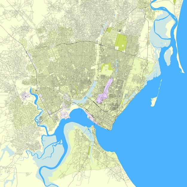 Mapa de la ciudad de Maputo, Mozambique