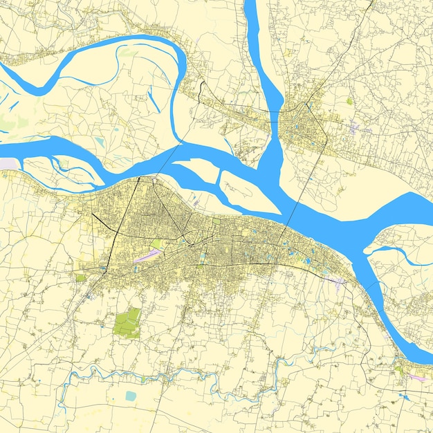 Vector mapa de la ciudad de patna bihar india