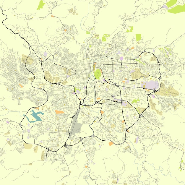 Vector mapa de la ciudad de tegucigalpa honduras