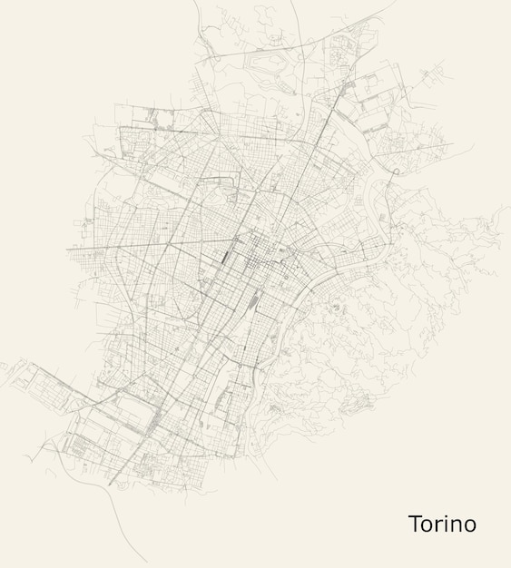 Mapa de la ciudad de Turín, Italia