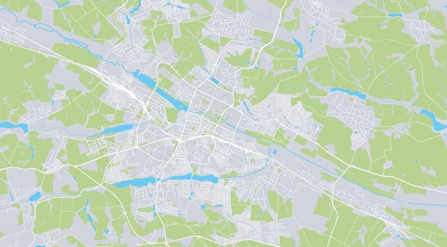 Vector mapa de la ciudad de vector urbano de khmelnytskyi ucrania europa