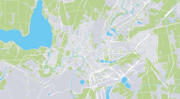 Mapa de la ciudad de vector urbano de kryvyi rih ucrania europa