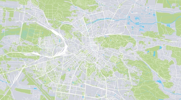 Mapa de la ciudad de vector urbano de lviv ucrania europa
