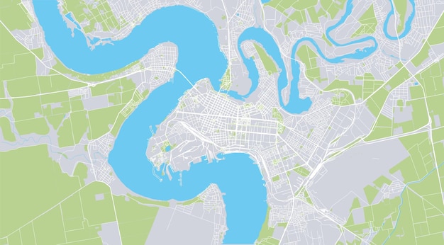 Mapa de la ciudad de vector urbano de mykolayiv ucrania europa