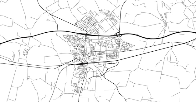 Vector mapa de la ciudad de vector urbano de ringstead dinamarca