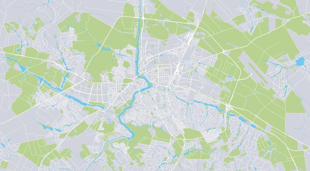 Mapa de la ciudad de vector urbano de vinnytsia ucrania europa