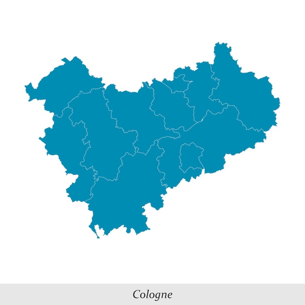 Vector mapa de colonia es una región en el estado de renania del norte-westfalia de alemania