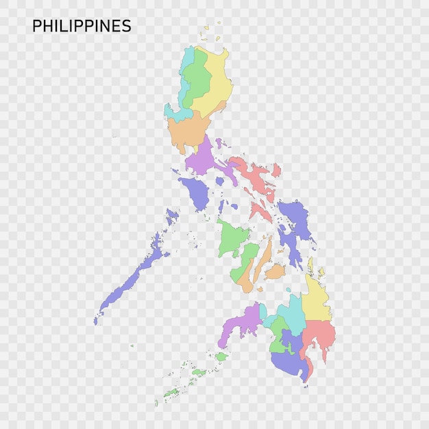 Mapa de color aislado de filipinas