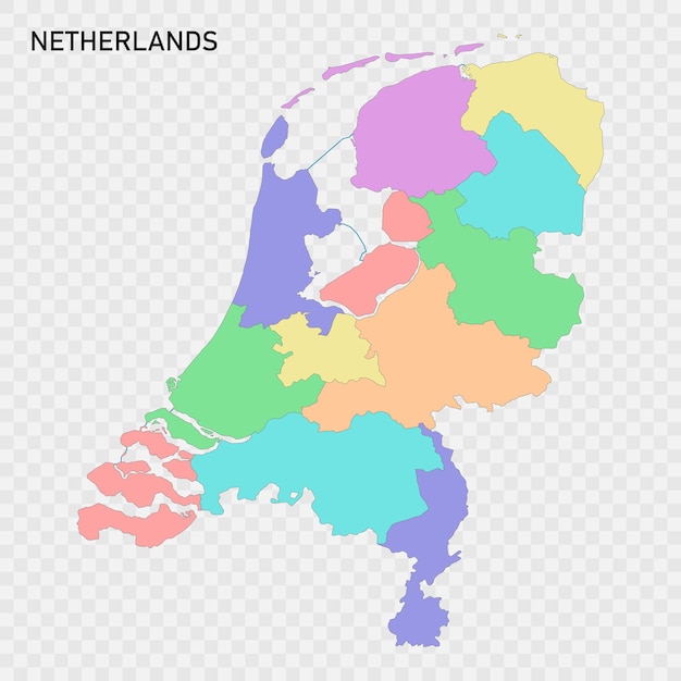 Mapa de color aislado de Holanda