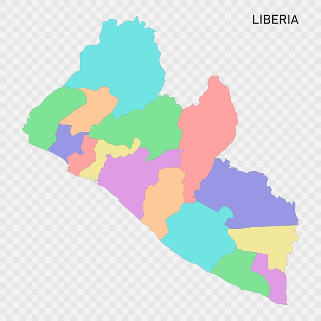 Mapa de color aislado de Liberia