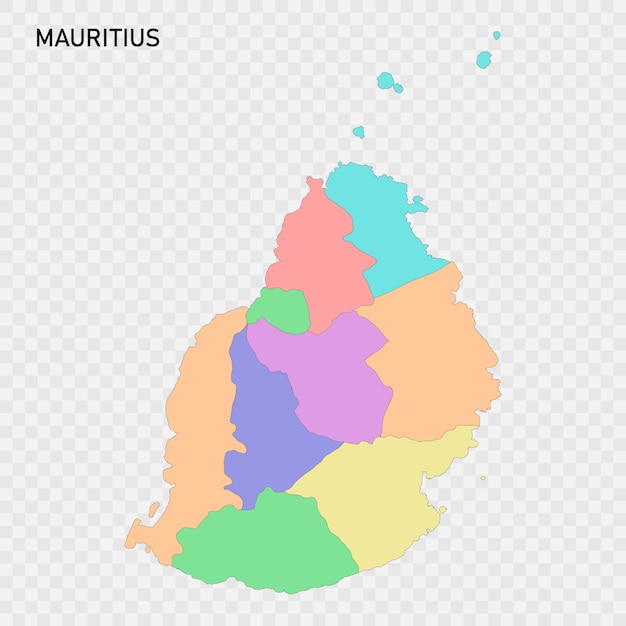 Mapa de color aislado de Mauricio