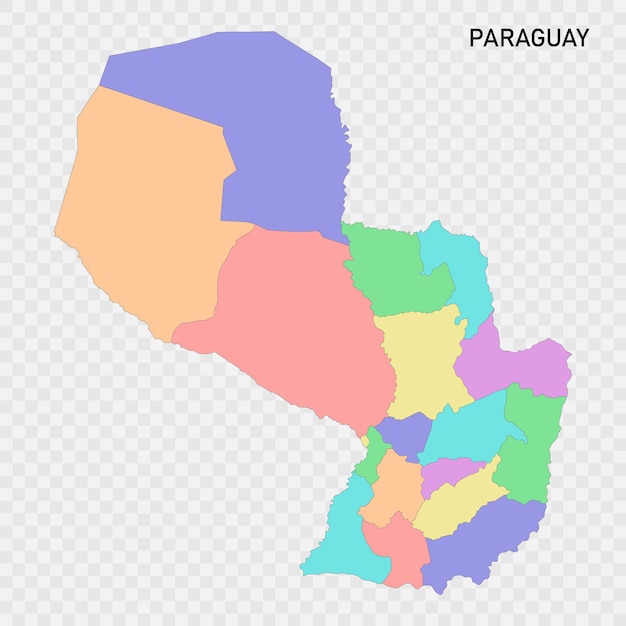 Vector mapa de color aislado de paraguay con bordes