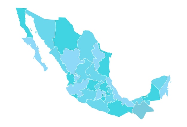 Mapa de color vectorial abstracto del país de México