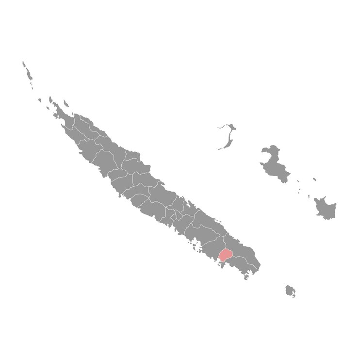 Vector mapa de la comuna de dumbea división administrativa de nueva caledonia ilustración vectorial