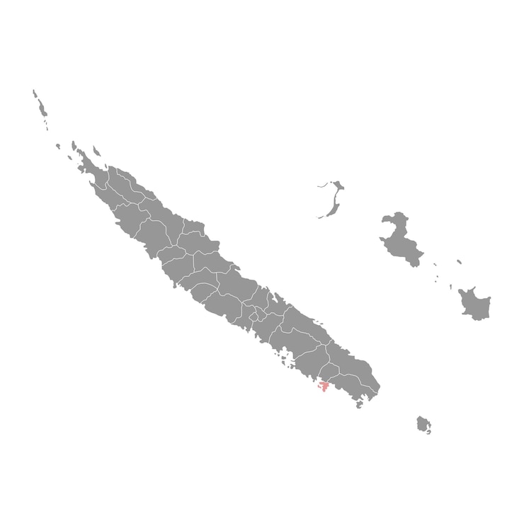 Vector mapa de la comuna de noumea división administrativa de nueva caledonia ilustración vectorial