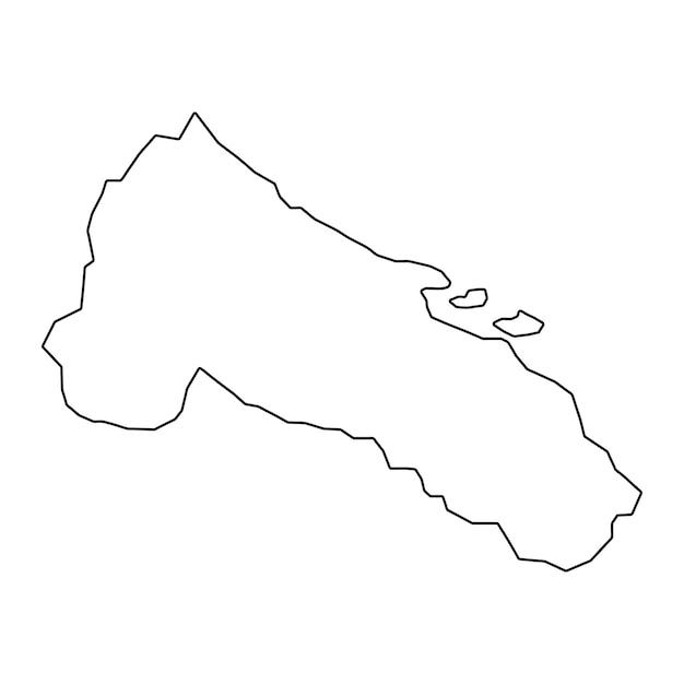 Mapa de la comuna de Thio división administrativa de Nueva Caledonia Ilustración vectorial