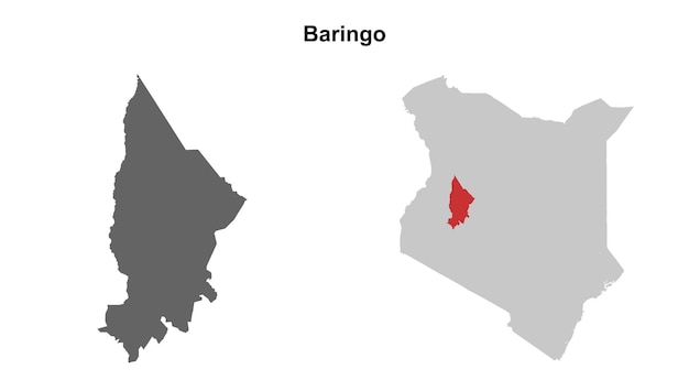 Mapa del condado de Baringo en Kenia