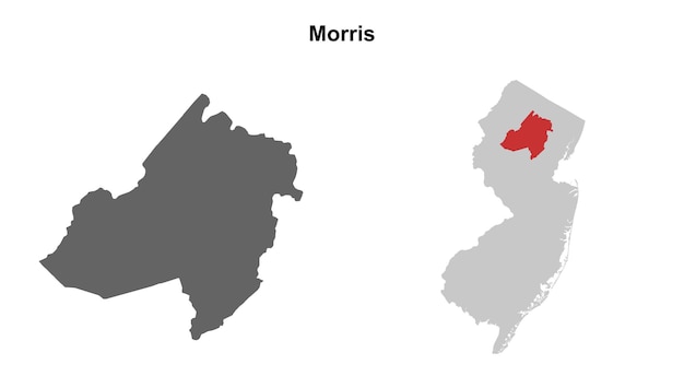 El mapa del condado de Morris, NJ
