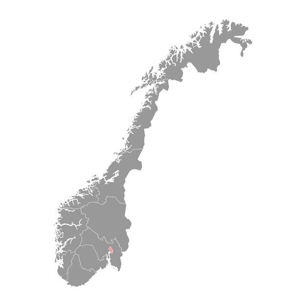 Mapa del condado de Oslo región administrativa de Noruega ilustración vectorial