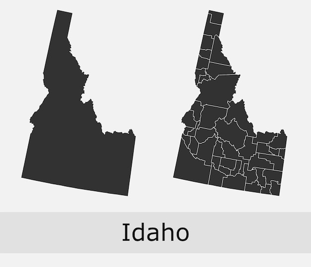 Vector mapa de los condados de idaho