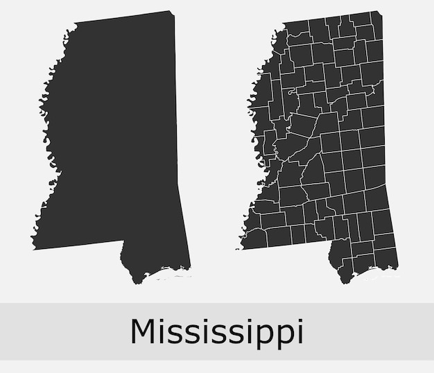 Mapa de los condados de Mississippi
