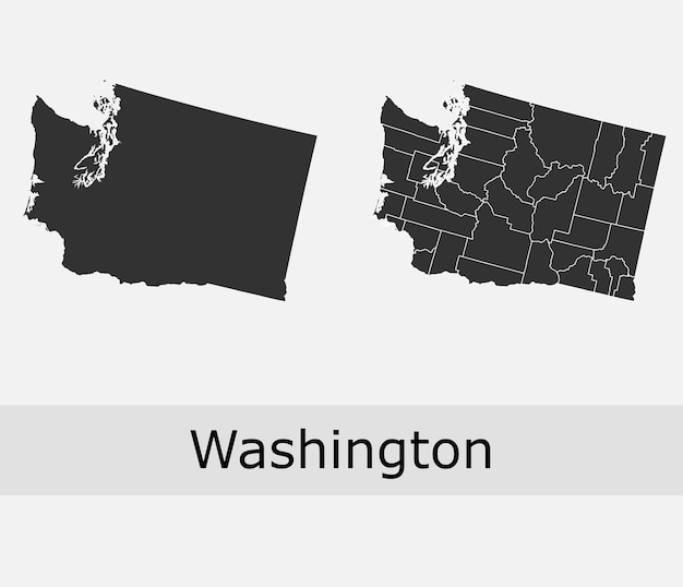 Vector mapa de los condados de washington