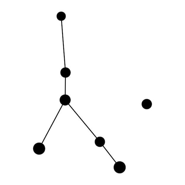 Mapa de la constelación de cáncer ilustración vectorial