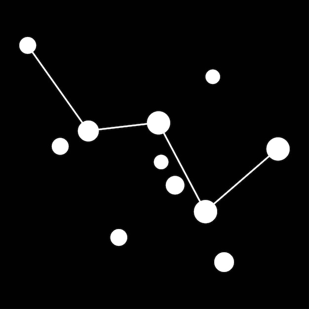 Mapa de la constelación de Cassiopeia Ilustración vectorial