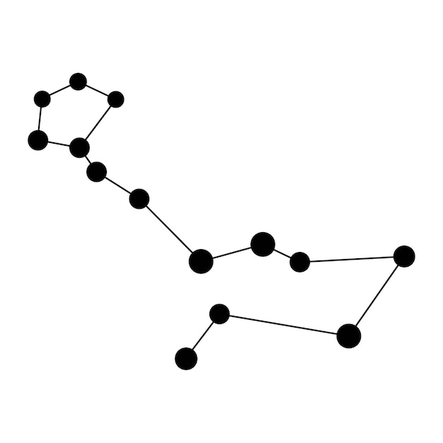 Vector mapa de la constelación de cetus ilustración vectorial