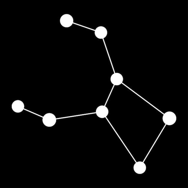 Mapa de la constelación del cráter Ilustración vectorial