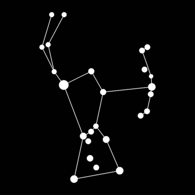 Mapa de la constelación de Orión ilustración vectorial