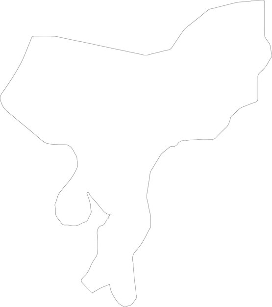 Vector mapa del contorno de dubreka guinea