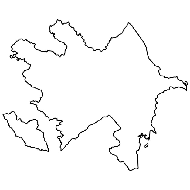 Mapa del contorno de la frontera entre Azerbaiyán y el país eurasiático