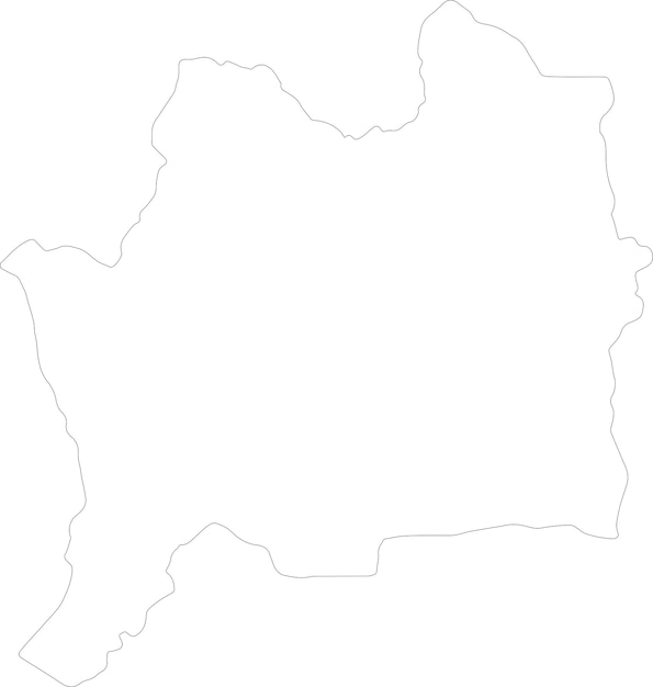 Vector mapa del contorno de las montañas de dixhuit en costa de marfil