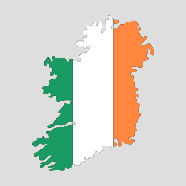 Vector mapa de contorno del país de irlanda. ilustración vectorial