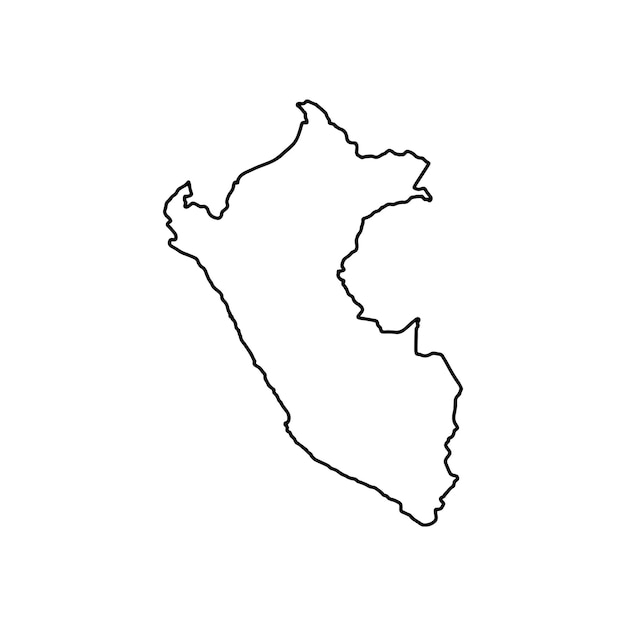 Mapa de contorno de Perú fondo blanco Mapa vectorial con contorno