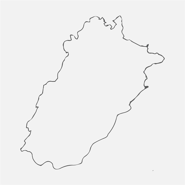 Vector mapa del contorno de punjab provincia de pakistán arte vectorial