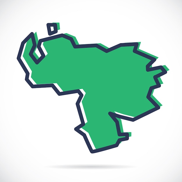 Mapa de contorno simple estilizado de venezuela