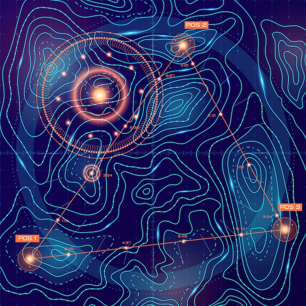 Mapa de contorno topográfico futurista